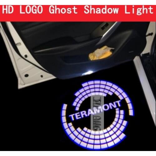 2pcs Logo Apply Teramont 2017-2021 LED Car Door Light Projector Ghost Shadow Light Welcome Light Courtesy Atmosphere Light