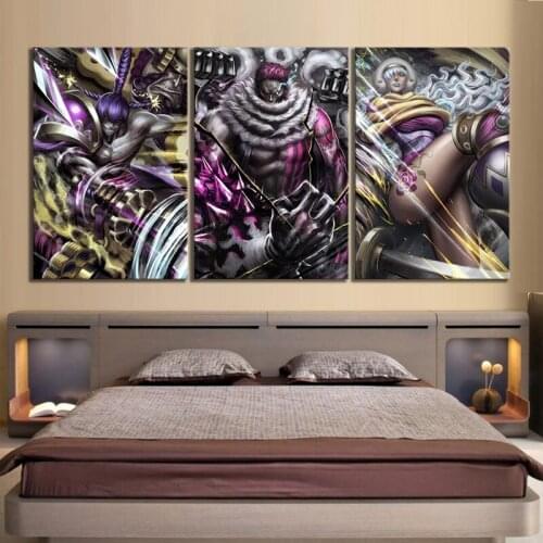 3 Pieces Anime One Piece Canvas Paintings Wall Art Decor Printed Poster Modular Pictures for Living Room Home Decoration