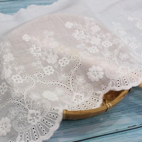 3Yard/Lot New product pure cotton cloth embroidery lace trim curtain accessories decorative fabric lace material 26cm