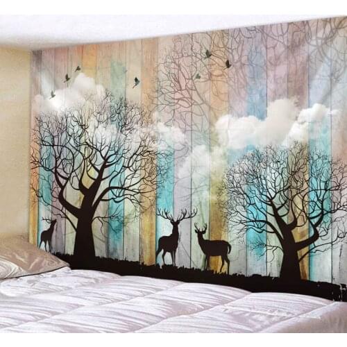 3D Printed Cartoon Wapiti Patten Tapestry Livingroom And Bed Room Decortion Sandy Beach Picnic Towel