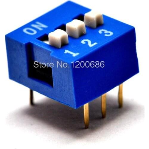 3P DIP switch Ping switch 3 toggle switch pitch 2.54MM blue