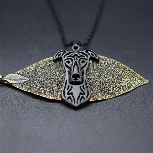 4 Colors New Greyhound Charm Necklace Trendy Metal Dog Jewellery Greyhound Pendant Necklace Women
