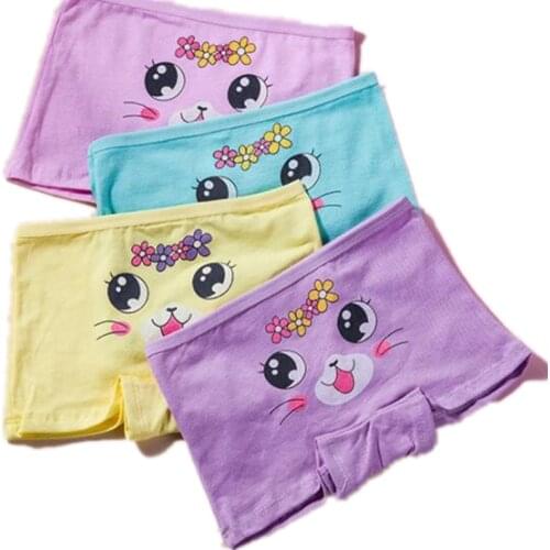 4pcs Girls Cartoon Briefs Female Child Modal Underwear Minnie Mouse Printing Panties Kids Brief Panties Underpants Size 2T-10T