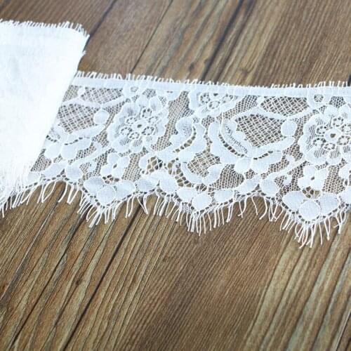 9 cm 3 yard fashionable high quality handmade DIY white eyelash lace trim, lace fabric
