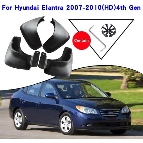 Car Fender Accessories For Hyundai Elantra HD 4th 4 Gen 2007-2010 Mudguards Splash Guards Fender Mudflaps Car Fender Mud Flaps