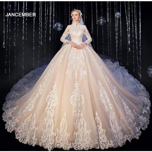 ASN035 Royal Wedding Dress Classic Long Sleeve Bridal Dress Vestidos De Novia Corte Princesa свадебное платье для беременных
