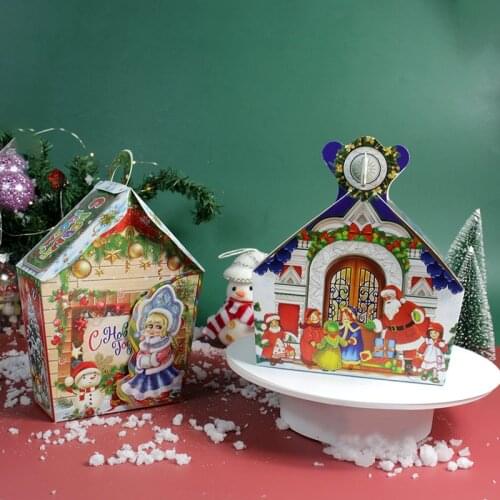 AVEBIEN 2021 New Christmas Cartoon Character Color Gift Box Letter Christmas Tree Snowman Animal Holiday Candy Packaging Box