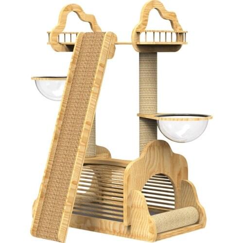 Large Cat Climbing Frame Cat Litter Cat Tree Solid Wood Cat Climbing Frame Cat Sisal Scratching Board Cat Crawling Furniture