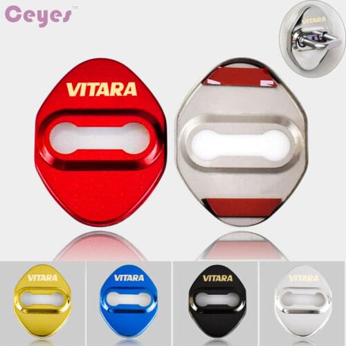 Ceyes Car Styling JDM door lock cver logo Case For Suzuki Vitara 2015 2016 2017 2020 Auto Accessories Car Emblems Stickers