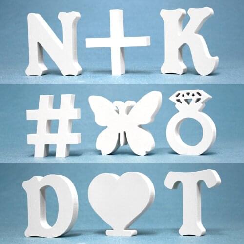 12mm Thickness Wedding Party Home Decor Wooden Wood Alphabet Numbers Decoration DIY Words Handmade Colorful Letters