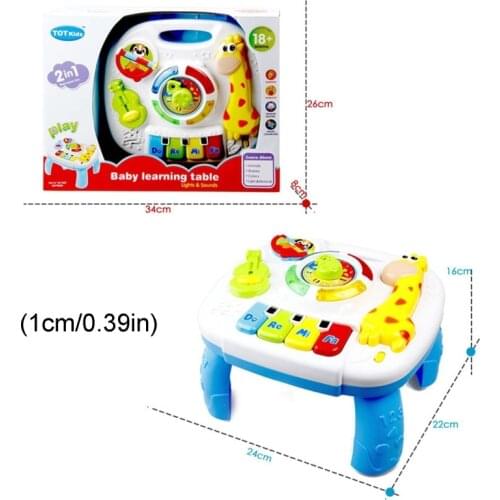 Infants Musical Instrument Learning Table Baby Animals Piano Educational Toys Q6PD