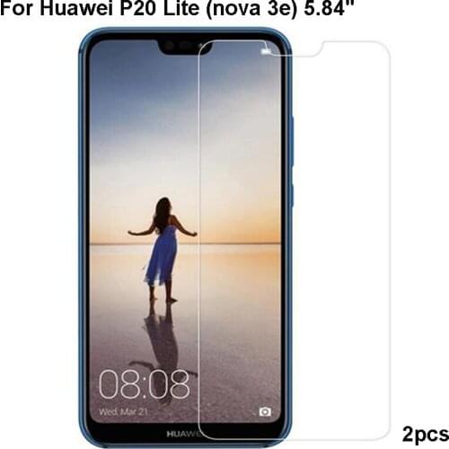 For Huawei P20 Lite Glass Tempered Glass For Huawei nova 3e Screen Protector 5.84 inch Transparent Protective Glass Film 2PCS
