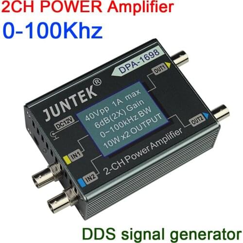 0-100KHz Dual Channel DDS function signal generator power amplifier signal source sine wave square wave digital display