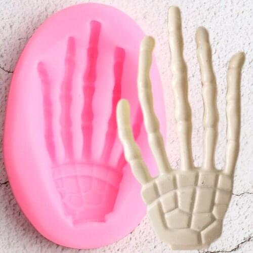 Halloween Cake Decorating Tools Skeleton Hand Silicone Mold DIY Party Cupcake Topper Fondant Polymer Clay Candy Chocolate Molds