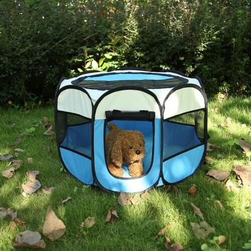 Wear-resistant Dog Tent Foldable Tear Resistance Dogs Pet House Pet Nest Portable Oxford Cloth Mesh Splicing Pet Houses