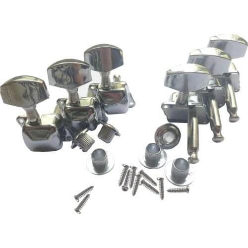 3L3R 6 Pieces Guitar String Tuning Pegs Tuner Machine Heads Knobs Tuning Keys For Acoustic Or Electric Guitar, Chrome