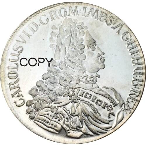 Auatria 1 Thaler Karl VI Hall 1721 Cupronickel Plated Silver Copy Coins