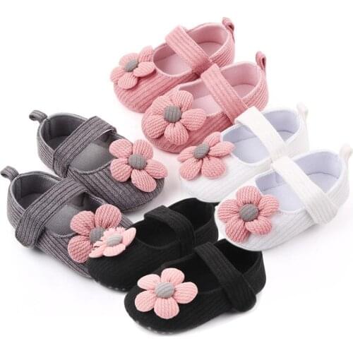 Fashion Flower ​​​Cotton Fabric Baby ​​​Shoes Infant Newborn Girl Soft Sole Crib Shoes Flower Cute Cotton Prewalker Baby Shoes