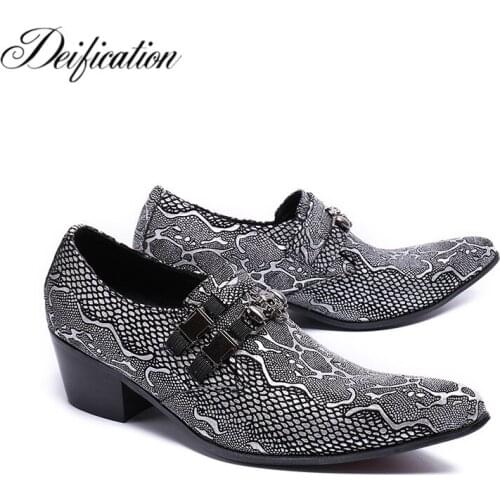 Sapatos Homens Fashion Printed Mens Wedding Shoes Slip On Office Mens Dress Shoes Leather Formal Business Designer Shoes Men