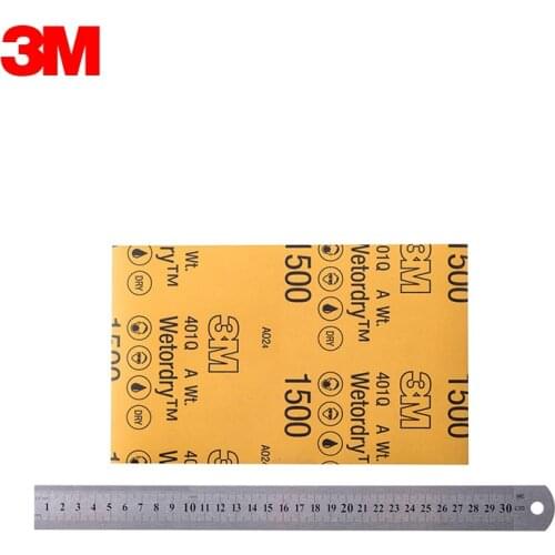 3M car paint surface scratch polishing sandpaper 401Q beautiful grain sandpaper for polishing P1500 mesh 5.5IN*9IN*10 sheets