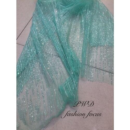 Fancy African French net lace fabric with glitter embroidery net lace fabric for party dress