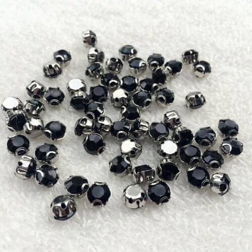 Factory newest!100PCS 6mm highest quality crystal sew on stones rhinestones in claw no any scratch or dirty B857