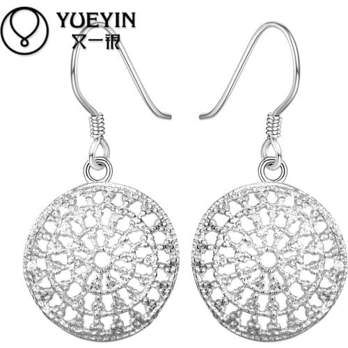 Wholesale silver plated Dangle earrings for women wedding jewelry Long Earrings Bridal Trendy oorbellen