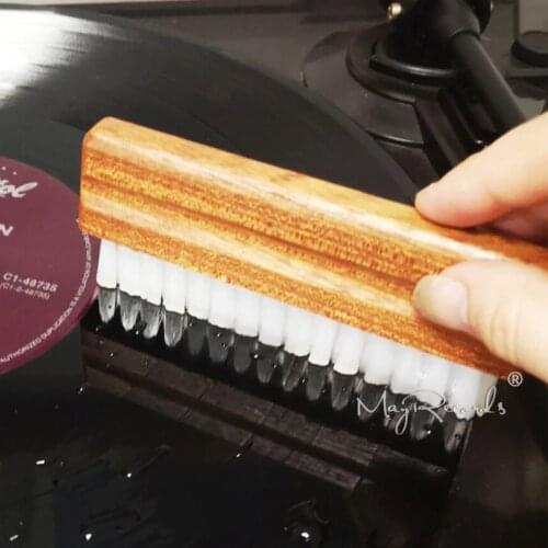 Anti-dust Wooden Nylon Brush High quality Cleaning Water Brush Wet Sweep for LP Vinyl Record Phono Accessories