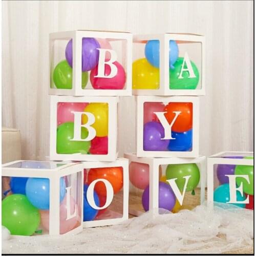 Transparent Name Box Letter Balloons Balloon Arch Kit Table Arch Ballon Stand Baby Shower Party Diy Decoration Kids Balloon Box