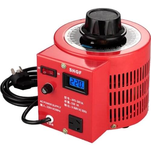 220V Regulator Single-phase Adjustable 0-300V Carbon Brush Transformer 0.5kva AC Voltage Regulator Power Supply 500W Y