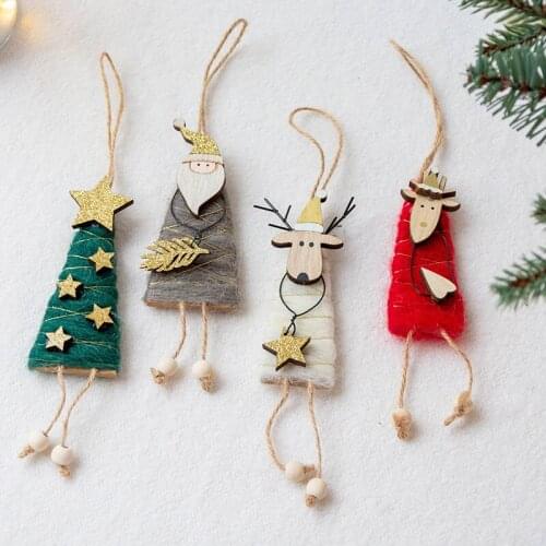 Nordic wood wool felt old elk Christmas tree pendant Christmas tree decoration pendant