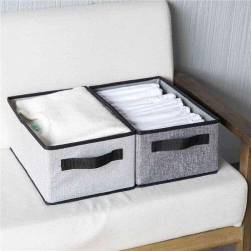 Folding Multifunction Cotton Linen Clothing Storage Box Portable Wardrobe Storage Bin Organizer