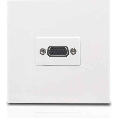 Directly Connect VGA Outlet Cover Female To Female PC Slot Socket 15pins Wall Panel 86x86mm Suit For Laptop Projector