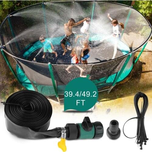 Summer Water Sprinkler Trampoline Sprinkler Outdoor Garden Water Games Toy Sprayer Backyard Water Park Accessories 39 Feet Game