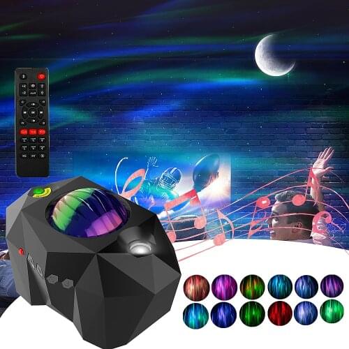 Aurora Star Galaxy Starry Sky LED Projector Lamp Moon Night Light Bluetooth Colorful Nebula Cloud Lamp Atmospher Bedroom Lamp