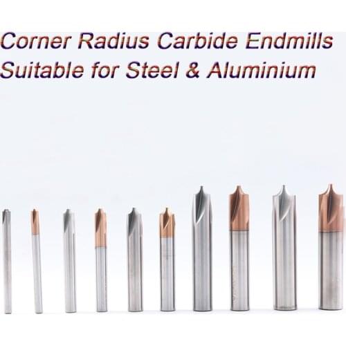 Solid Caride Corner Radius Eenmills Milling Cutter Corner Rounding End Mills Inner Radius for Steel and Aluminium AL Coating