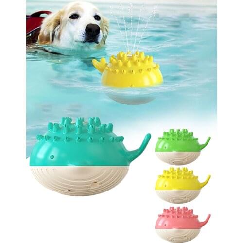 Smart Dog Toy Summer Refreshing Electric Water Floating Swimming Pool Pet Bath Water Spray Grinding BallTooth Cleaning Products