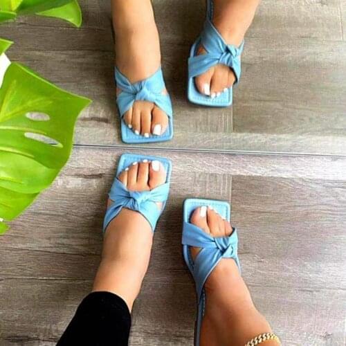 2021 Women Slippers Outdoor Slip On Bowknot Soft Flat Ladies Shoes Summer Fashion Solid Color Ytmtloy Zapatillas Mujer Casa