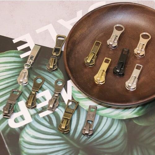 10pcs 5# Zipper Silder Metal Puller Head for Metal Zips Jacket Bag Zippers Repair Kits DIY Garment Sew Accessor