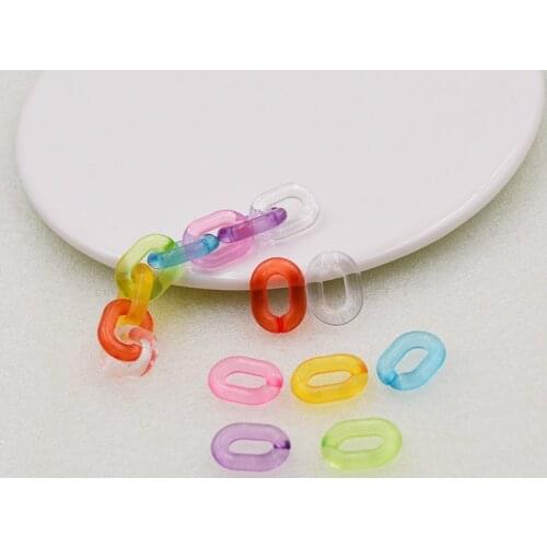 100Pcs 20*14MM Candy Color Combination Split Acrylic Chain Connectors for DIY Jewelry Making Sunglass Chain Jewelry Accessories