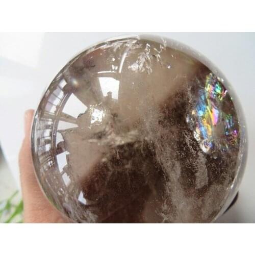 2.61lb Natural Smoky Quartz Rainbows Ball Crystal Sphere Orb Healing