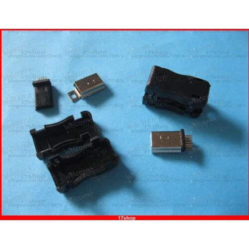 20 pcs 10 Pin Mini USB Plug Male Socket Connector Plastic for Philips 180 Degree