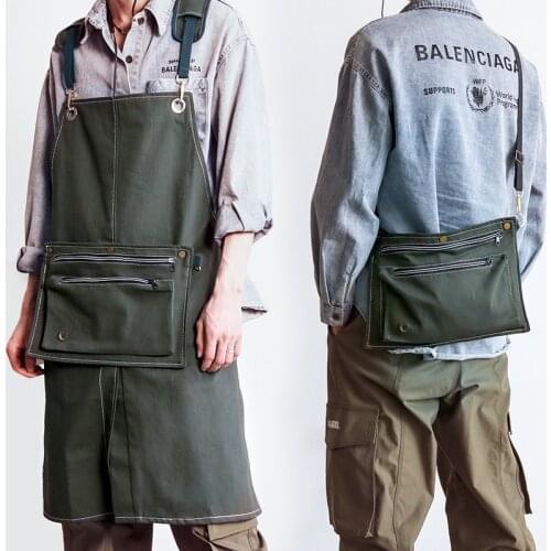 2021 Unisex Cotton Waterproof Cooking Kitchen Aprons for Woman Man Restaurant Work Hairdresser Bib Sanitary Barbershop Pet Apron