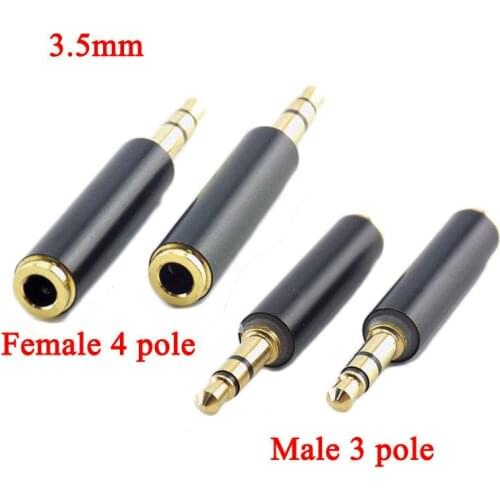 3.5mm 3 Pole RCA Male To 4 Pole Female Jack Stereo AUX 3 Ring Audio Connector extension Headphone Plug Adapter