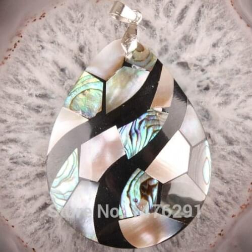 50x40MM Abalone Mother of Pearl Mop Shell Bead Teardrop Pendant New