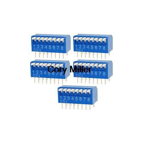 8 Positions 2.54mm Pitch Piano Style DIP Switch