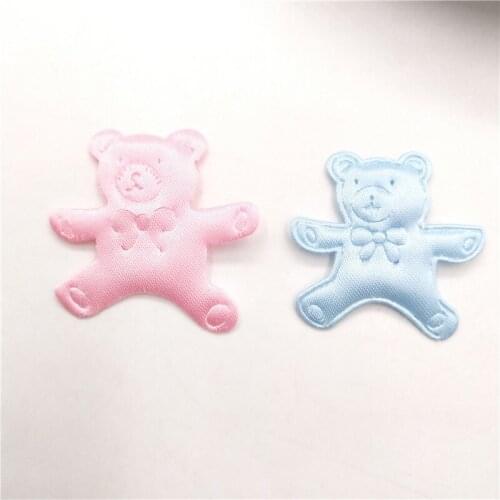 80pcs/lot 3.5*3cm diy Bear padded Appliques for DIY hair clip Accessories and baba cloth Decoration