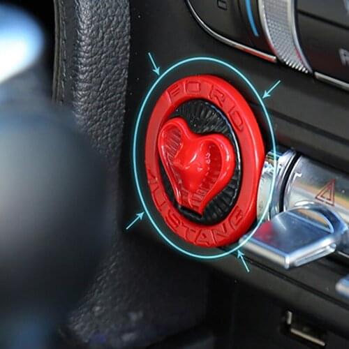 Car Interior Decoration Accessories Ignition Switch One-key Start Decorative Cover for 15-20 Ford Mustang