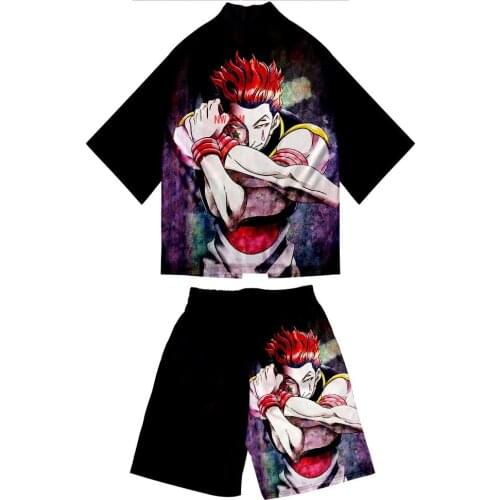 Anime HXH Hunter X Hunter Hisoka 3D Print Kimono Cardigan Shirt Men Cosplay Costume Yukata Haori Traditional Japanese Clothing
