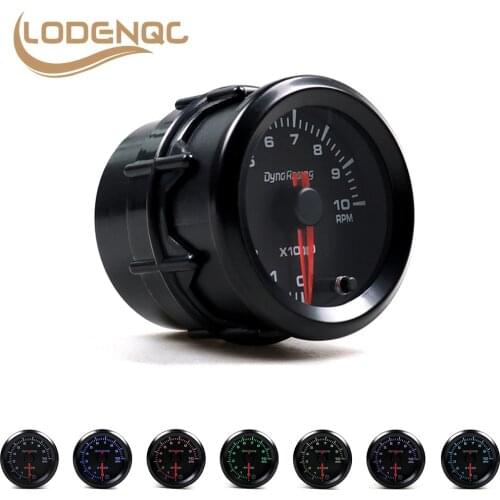 Lodenqc Car Meter Car Auto Tachometer 7 Colors LED 0-10000 RPM Gauge With High Speed Stepper Motor RPM Meter